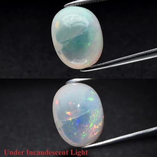 4.02ct 12.5x9.7mm Oval Cab Natural Play-of-Color Crystal Opal Gemstone Ethiopia