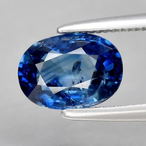 1.37ct 7.5x5.4mm Oval Unheated Blue Sapphire Gemstone, Africa