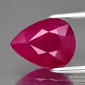 2.11ct 9x7mm Pear Natural Purplish Red Ruby Mozambique Gemstone