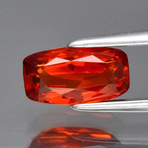 Ravishing! 1.08ct 7.8x4.3mm VS Long Cushion Natural Reddish Orange Sapphire