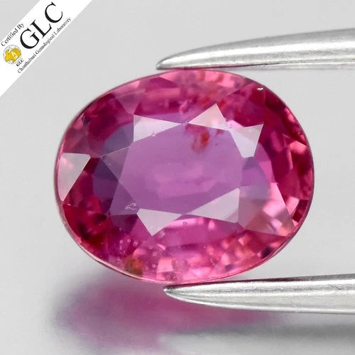 GLC CERTIFIED 1.12ct Oval Natural Pink Sapphire - Unheated Mozambique Gemstone