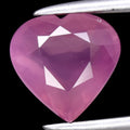 1.71ct 7.3x7mm Heart Unheated Purplish Pink Sapphire Gemstone, Mozambique