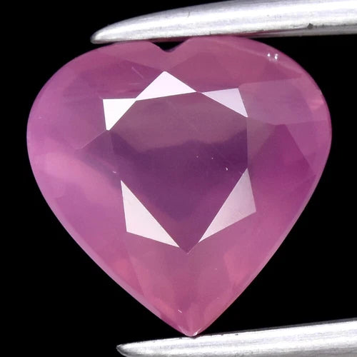1.71ct 7.3x7mm Heart Unheated Purplish Pink Sapphire Gemstone, Mozambique