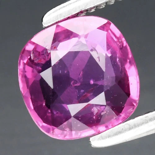 0.76ct 5.5x5.5mm Cushion Unheated Pink Sapphire Gemstone, Mozambique