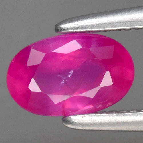 CERTIFICATE Incl.* 0.58ct Oval Natural Unheated Purple-Red Ruby, Gemstone
