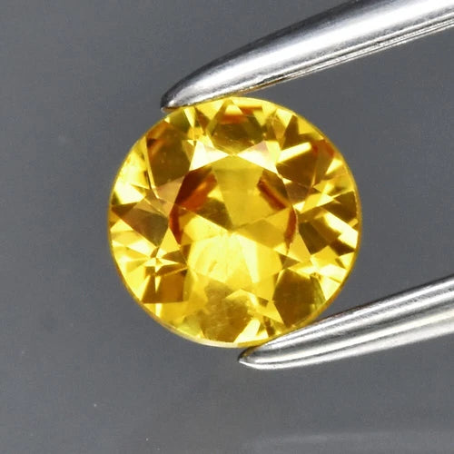 0.31ct 4mm Round Brilliant Yellow Sapphire Gemstone, Thailand