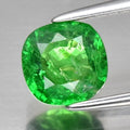 0.88ct 5.2x5.2mm Cushion Natural Shocking Green Tsavorite Garnet, Tanzania