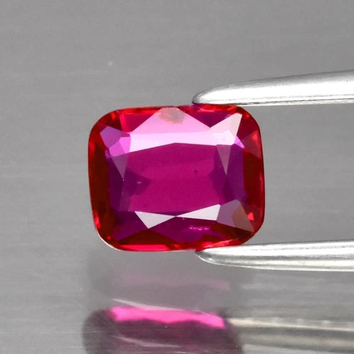 0.57ct 5.5x4.5mm Cushion Natural Purplish Red Ruby Gemstone Unheated Mozambique