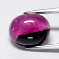 3.17ct Oval Cabochon Natural Deep Green Pinkish Purple Tourmaline Unheated Gem