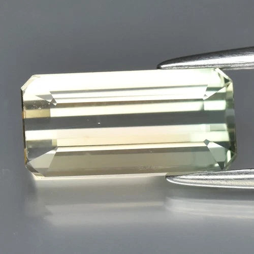 2.57ct VVS Octagon Natural Yellow Green Tourmaline - Unheated, Mozambique Gem