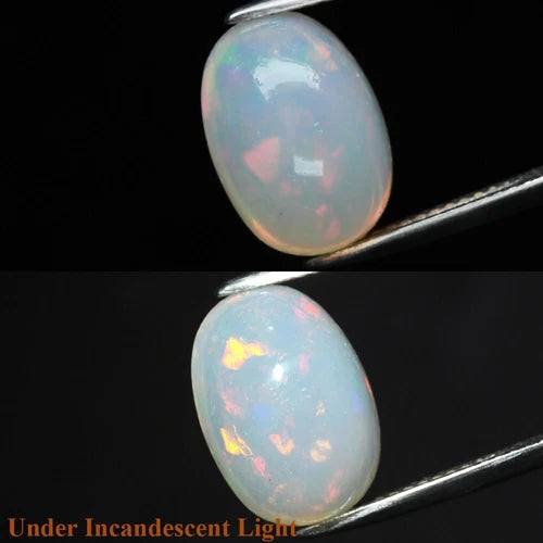 4.76ct 13.5x9.5mm Oval Cab Natural Play-of-Color Crystal Opal Gemstone Ethiopia