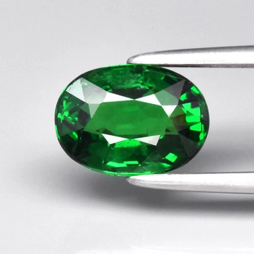 1.41ct 7.6x5.6mm Oval Natural Shamrock Green Color Tsavorite Garnet, Tanzania
