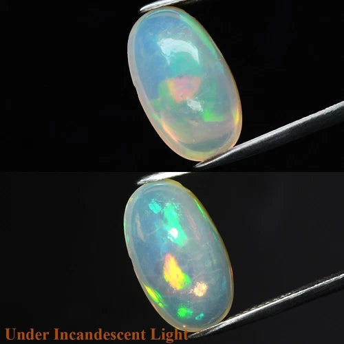 5.47ct 16.5x9.7mm Oval Cab Natural Play-of-Color Crystal Opal Gemstone Ethiopia
