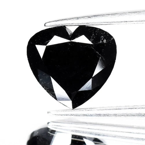 2.70ct 9.06x8.3mm Heart Natural Treated Fancy Jet Black Diamond Opaque (AAA)