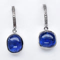 Natural Violet Blue Tanzanite Fashion Earring in 925 Sterling Silver
