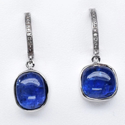 Natural Violet Blue Tanzanite Fashion Earring in 925 Sterling Silver
