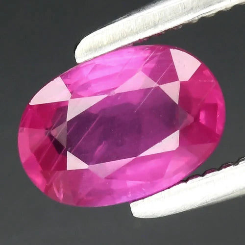 0.69ct 6x4mm Oval Unheated Pinkish Red Ruby Gemstone, Africa