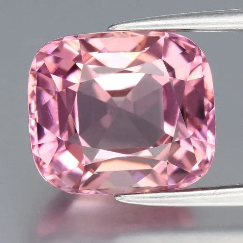 3.53ct 9.3x8mm IF Cushion Natural Pastel Rose Pink Tourmaline - Unheated, Gem