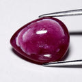 8.31ct Pear Cabochon Purplish Red Ruby - Heated Glass Filled, Africa Gemstone