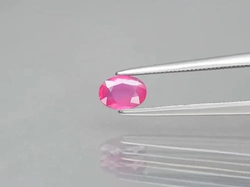 CERTIFICATE Incl.* 0.49ct Oval Natural Unheated Purple-Red Ruby, Gemstone - Video 1 of 1