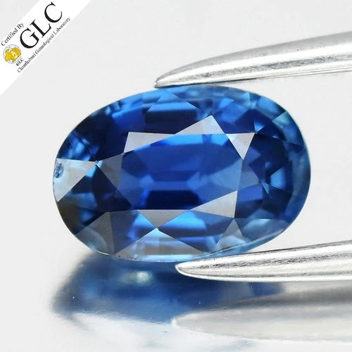 GLC CERTIFIED 0.77ct VS Oval Natural Blue Sapphire - Heated, Africa Gemstone