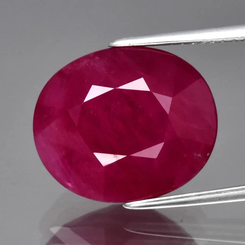 Big! 11.71ct 14x11.8mm Oval Natural Purplish Red Ruby, Mozambique Gemstone
