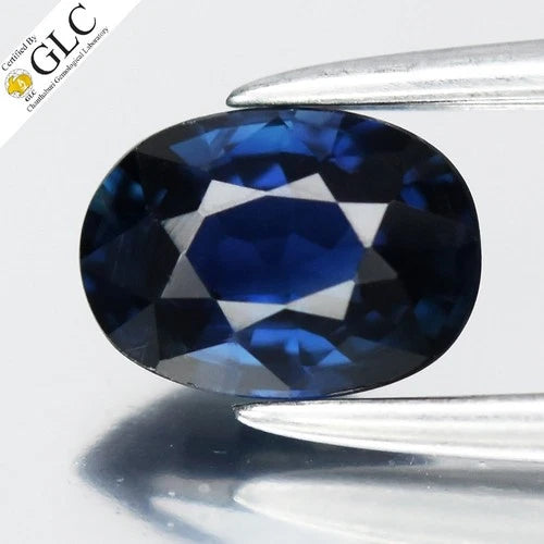 GLC CERTIFIED 0.63ct VVS Oval Natural Blue Sapphire - Unheated, Africa Gem