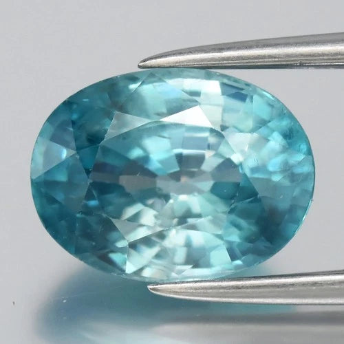 3.51ct 9.2x7mm Oval Natural Blue Zircon - Gentle Heat, Cambodia Gemstone