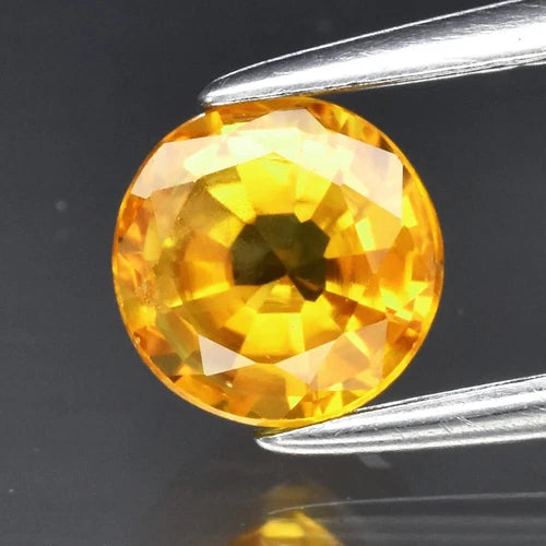 0.89ct 5.5mm Round Yellow Sapphire Gemstone Thailand Impressive!