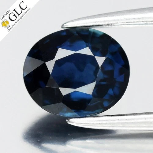 GLC CERTIFIED 0.80ct VVS Oval Natural Blue Sapphire - Heated, Africa Gemstone