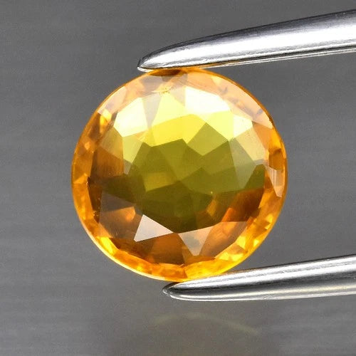 0.62ct 5.3mm VVS Round Yellow Sapphire Gemstone, Thailand