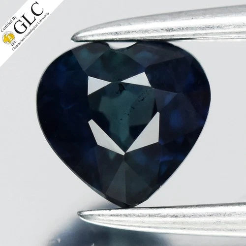 GLC CERTIFIED 0.65ct VS Heart Natural Blue Sapphire - Heated, Africa Gemstone