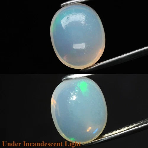 4.37ct 13.2x10.8mm Oval Cab Natural Play-of-Color Crystal Opal Gemstone Ethiopia
