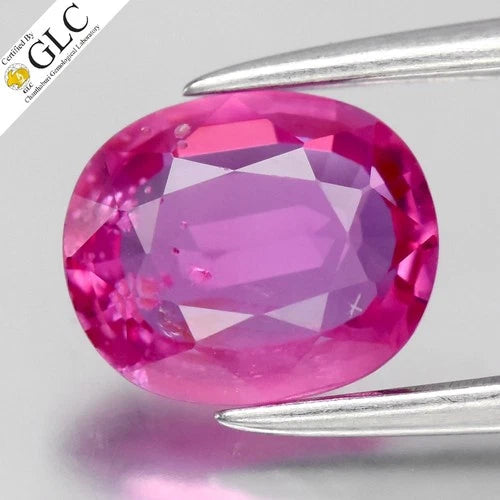 GLC CERTIFIED 1.16ct Oval Natural Pink Sapphire - Unheated Mozambique Gemstone
