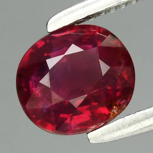 0.72ct 5.2x4.8mm Oval Unheated Red Ruby Gemstone, Africa