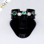 GLC CERTIFIED Natural Emerald Ring 0.12ct in 18K WHITE GOLD 0.062ct G,H/VS Dia