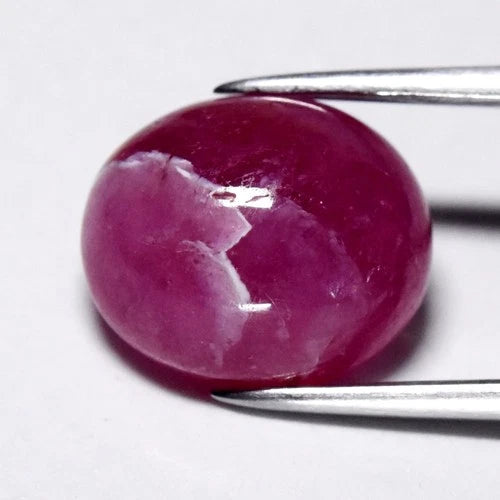 6.75ct Oval Cabochon Purplish Red Ruby - Heated Glass Filled, Africa Gemstone