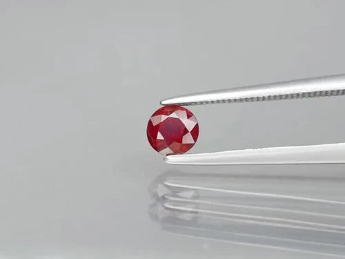 CERTIFICATE Incl.* 0.54ct 4.6mm Round Natural Red Ruby Gemstone *Heated - Video 1 of 1