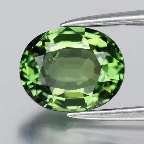 1.70ct 7.5x6mm VS Oval Natural Green Sapphire - Unheated, Tanzania Gemstone