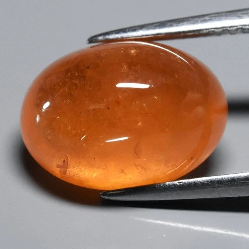7.77ct 12.3x9mm Oval Cabochon Natural Orange Spessartite Garnet - Africa Gem