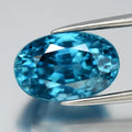 5.89ct 11x7mm IF Oval Natural Blue Zircon - Gentle Heat, Cambodia Gemstone