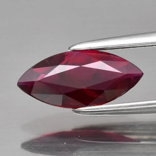 0.69ct 9.8x4.6mm Marquise Purplish Red Ruby, Mozambique Gemstone