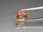 CERTIFICATE Incl.* 3.10ct Oval Pinkish Orange Sapphire (Heated Glass Filling) - Video 1 of 1