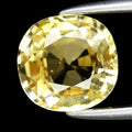 CERTIFICATE Incl.* 1.43ct VS Cushion Pastel Yellow Sapphire Gemstone, Heated