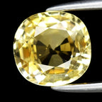 CERTIFICATE Incl.* 1.43ct VS Cushion Pastel Yellow Sapphire Gemstone, Heated
