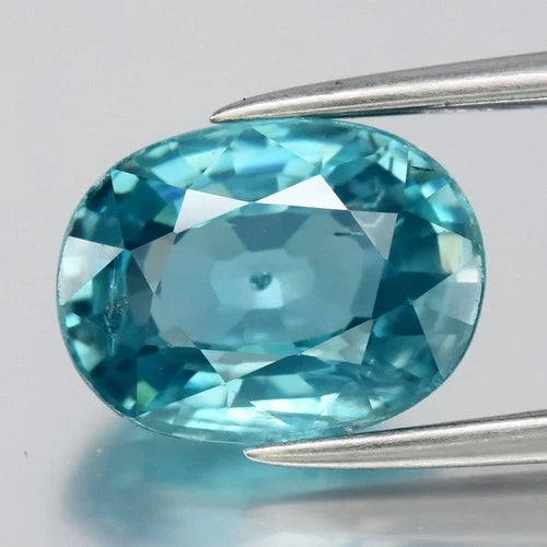 3.70ct 9.5x7.2mm VS Oval Natural Blue Zircon - Gentle Heat, Cambodia Gemstone