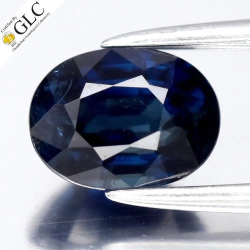 GLC CERTIFIED 1.29ct VS Oval Natural Blue Sapphire - Heated, Africa Gemstone