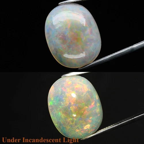11.91ct 21x16.8mm Oval Cab Natural Play-of-Color Crystal Opal Gemstone Ethiopia