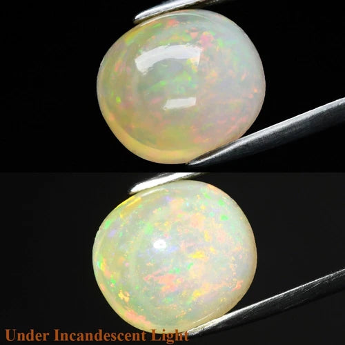 5.85ct 13.3x12mm Oval Cab Natural Play-of-Color Crystal Opal Gemstone Ethiopia