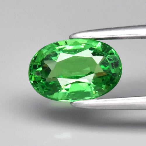 1.11ct 7.3x5mm Oval Natural Vibrant Green Tsavorite Garnet, Tanzania